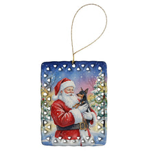 Load image into Gallery viewer, Miniature Pinscher with Santa Claus Porcelain Ornament