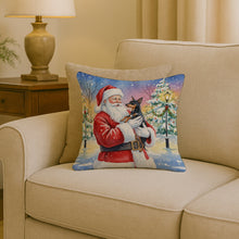 Load image into Gallery viewer, Miniature Pinscher with Santa Claus Throw Pillow