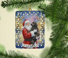 Load image into Gallery viewer, Newfoundland with Santa Claus Porcelain Ornament