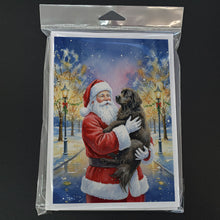 Load image into Gallery viewer, Newfoundland with Santa Claus Greeting Cards Pack of 8