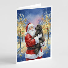 Load image into Gallery viewer, Newfoundland with Santa Claus Greeting Cards Pack of 8