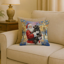Load image into Gallery viewer, Newfoundland with Santa Claus Throw Pillow