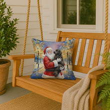 Load image into Gallery viewer, Newfoundland with Santa Claus Throw Pillow