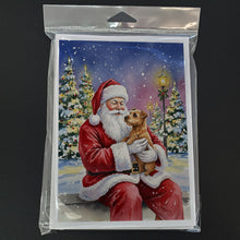 Load image into Gallery viewer, Norfolk Terrier with Santa Claus Greeting Cards Pack of 8
