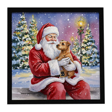 Load image into Gallery viewer, Norfolk Terrier with Santa Claus Framed Metal Print
