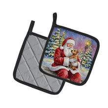 Load image into Gallery viewer, Norfolk Terrier with Santa Claus Pair of Pot Holders