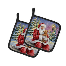 Load image into Gallery viewer, Norfolk Terrier with Santa Claus Pair of Pot Holders