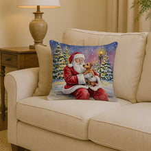Load image into Gallery viewer, Norfolk Terrier with Santa Claus Throw Pillow