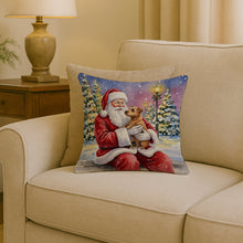 Load image into Gallery viewer, Norfolk Terrier with Santa Claus Throw Pillow