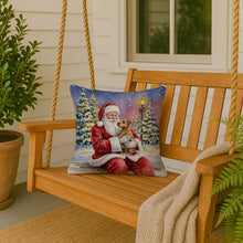 Load image into Gallery viewer, Norfolk Terrier with Santa Claus Throw Pillow