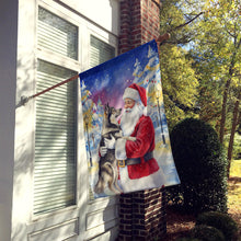 Load image into Gallery viewer, Norwegian Elkhound with Santa Claus House Flag