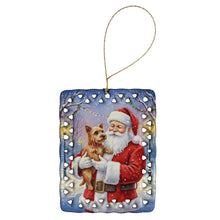 Load image into Gallery viewer, Norwich Terrier with Santa Claus Porcelain Ornament