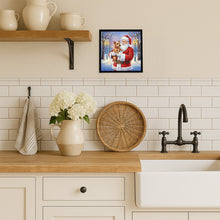 Load image into Gallery viewer, Norwich Terrier with Santa Claus Framed Metal Print