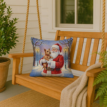 Load image into Gallery viewer, Norwich Terrier with Santa Claus Throw Pillow