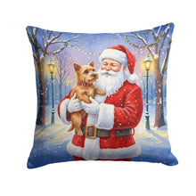 Load image into Gallery viewer, Norwich Terrier with Santa Claus Throw Pillow