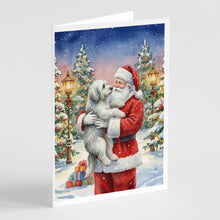 Load image into Gallery viewer, Old English Sheepdog with Santa Claus Greeting Cards Pack of 8
