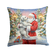 Load image into Gallery viewer, Old English Sheepdog with Santa Claus Throw Pillow