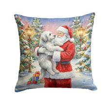 Load image into Gallery viewer, Old English Sheepdog with Santa Claus Throw Pillow