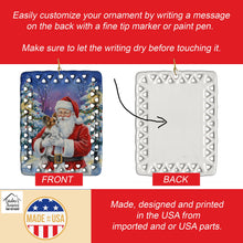 Load image into Gallery viewer, Papillon with Santa Claus Porcelain Ornament