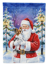 Load image into Gallery viewer, Papillon with Santa Claus Garden Flag