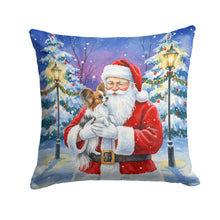 Load image into Gallery viewer, Papillon with Santa Claus Throw Pillow