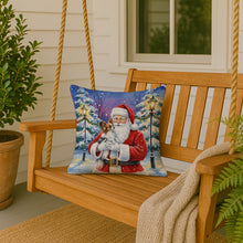 Load image into Gallery viewer, Papillon with Santa Claus Throw Pillow