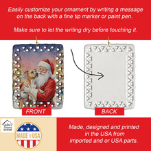 Load image into Gallery viewer, Pit Bull Terrier with Santa Claus Porcelain Ornament