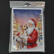 Load image into Gallery viewer, Pit Bull Terrier with Santa Claus Greeting Cards Pack of 8