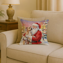 Load image into Gallery viewer, Pit Bull Terrier with Santa Claus Throw Pillow