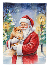 Load image into Gallery viewer, Pomeranian with Santa Claus Garden Flag