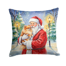 Load image into Gallery viewer, Pomeranian with Santa Claus Throw Pillow