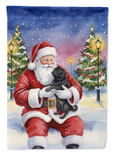 Load image into Gallery viewer, Black Pug with Santa Claus Garden Flag