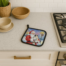 Load image into Gallery viewer, Pug with Santa Claus Pair of Pot Holders