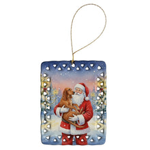 Load image into Gallery viewer, Redbone Coonhound with Santa Claus Porcelain Ornament