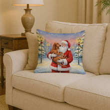 Load image into Gallery viewer, Redbone Coonhound with Santa Claus Throw Pillow