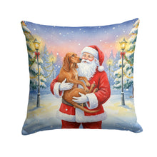 Load image into Gallery viewer, Redbone Coonhound with Santa Claus Throw Pillow