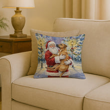 Load image into Gallery viewer, Rhodesian Ridgeback with Santa Claus Throw Pillow