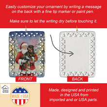 Load image into Gallery viewer, Rottweiler with Santa Claus Porcelain Ornament
