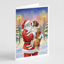 Load image into Gallery viewer, Saint Bernard with Santa Claus Greeting Cards Pack of 8