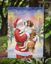 Load image into Gallery viewer, Saint Bernard with Santa Claus Garden Flag
