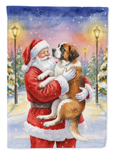Load image into Gallery viewer, Saint Bernard with Santa Claus Garden Flag