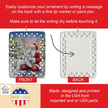 Load image into Gallery viewer, Samoyed with Santa Claus Porcelain Ornament