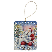 Load image into Gallery viewer, Samoyed with Santa Claus Porcelain Ornament