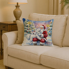 Load image into Gallery viewer, Samoyed with Santa Claus Throw Pillow