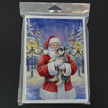 Load image into Gallery viewer, Schnauzer with Santa Claus Greeting Cards Pack of 8