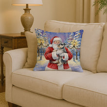 Load image into Gallery viewer, Schnauzer with Santa Claus Throw Pillow