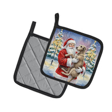 Load image into Gallery viewer, Scottish Deerhound with Santa Claus Pair of Pot Holders