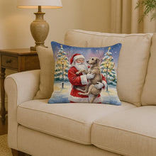Load image into Gallery viewer, Scottish Deerhound with Santa Claus Throw Pillow