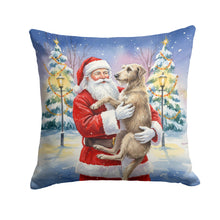 Load image into Gallery viewer, Scottish Deerhound with Santa Claus Throw Pillow