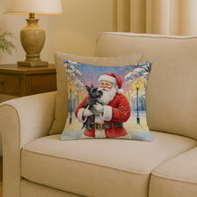 Load image into Gallery viewer, Scottish Terrier with Santa Claus Throw Pillow